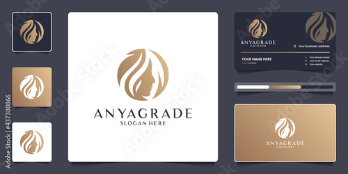 beauty women face logo design inspiration