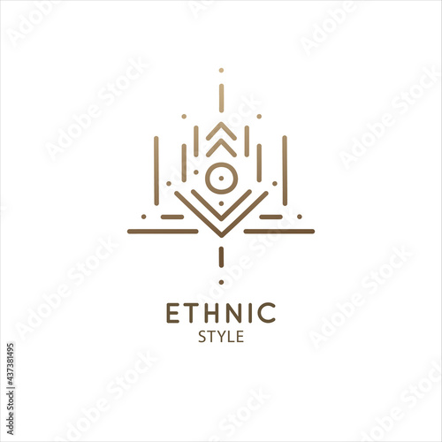 Vector logo of geometric elements template. Squire sacred symbol. Outline icon of abstract shapes