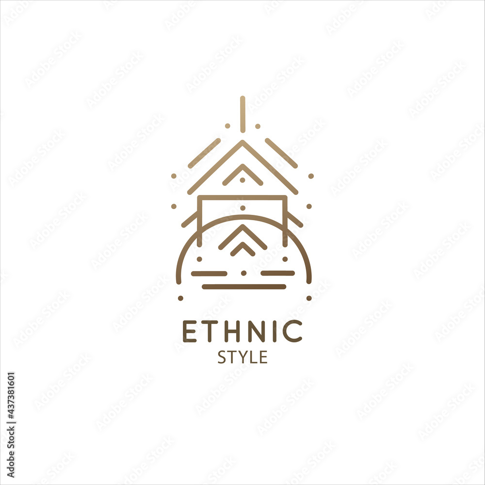 Vector logo of geometric elements template. Squire sacred symbol. Outline icon of abstract shapes Vector logo of geometric elements template. Squire sacred symbol. Outline icon of abstract shapes