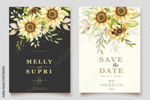 Watercolor Sunflower Invitation Card