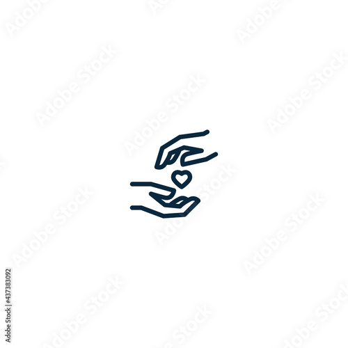 Give love, care icon vector- outline