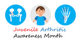 Juvenile arthritis awareness month concept vector. Rheumatoid arthritis of hip