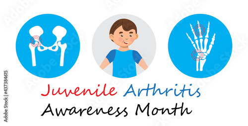 Juvenile arthritis awareness month concept vector. Rheumatoid arthritis of hip