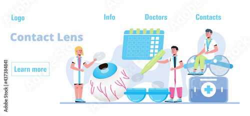 Contact lens concept vector for web, app, landing page.