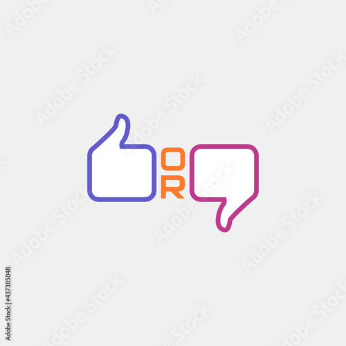 Like or dislike logo. Social media icon. Vector eps10