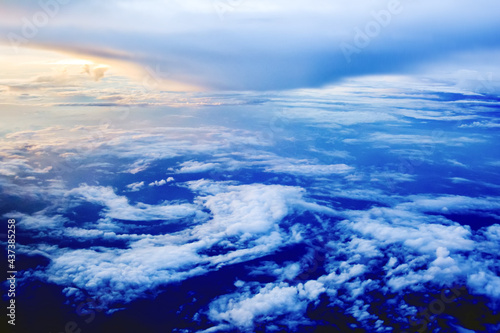 A beautiful sky view from a plane window 