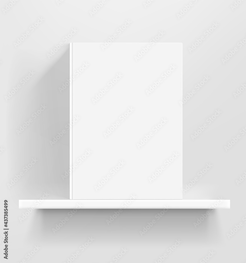 custom made wallpaper toronto digitalWhite book on white shelf vector mockup