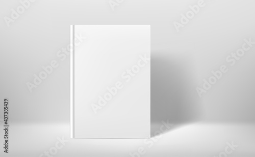 Wallpaper Mural White book in white interior. 3d style realistic vector mock up Torontodigital.ca