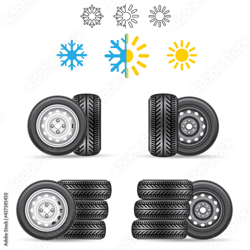 car auto tire set all season winter summer