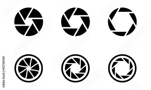  camera shutter icons vector design 