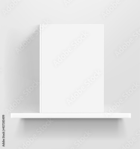 Wallpaper Mural White book on white shelf vector mockup Torontodigital.ca