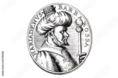 Hayreddin Barbarossa or Khayr al-Din Barbarus portrait photo