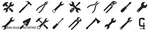 Tools icons set. Instruments signs collection. Tool simple icon. Vector illustration photo