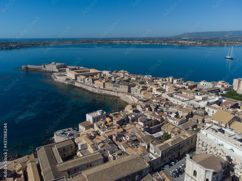 fotografia aerea di ortigia