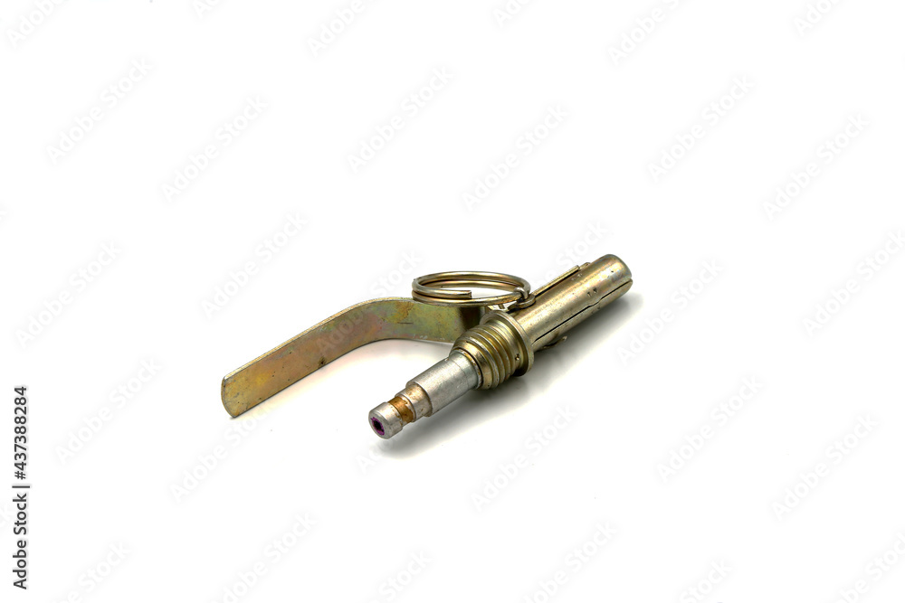 Detonator for grenade on white background Detonator for grenade on white background