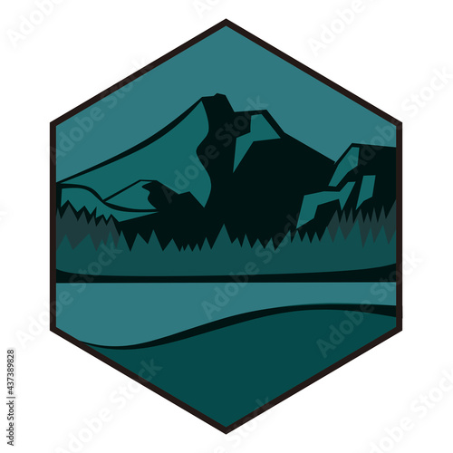 national park logo or symbol, vector Description
