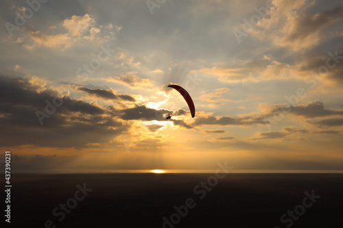 paraglider in the sunset