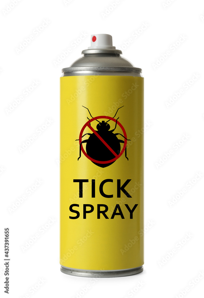 Fototapeta premium Tick spray isolated on white. Insect repellent