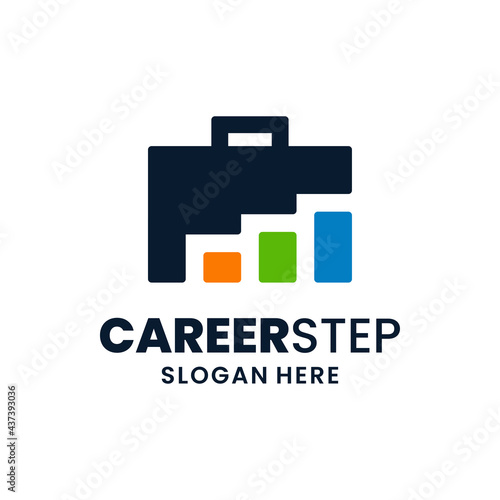 Career step logo template design. Leadership logo. Growth and success concept.