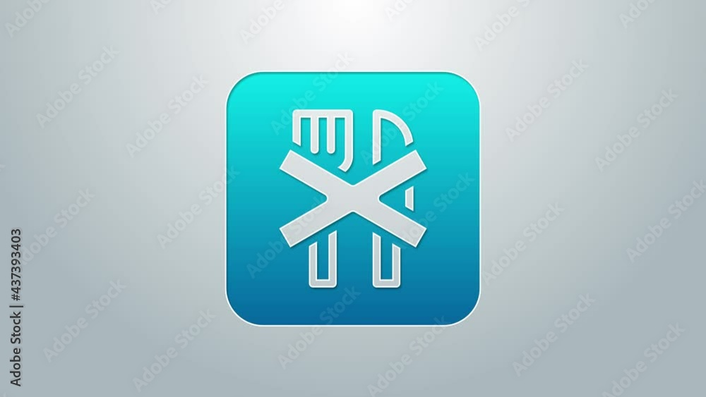 Blue line Ramadan fasting icon isolated on grey background. Religious fasting. 4K Video motion graphic animation Blue line Ramadan fasting icon isolated on grey background. Religious fasting. 4K Video motion graphic animation