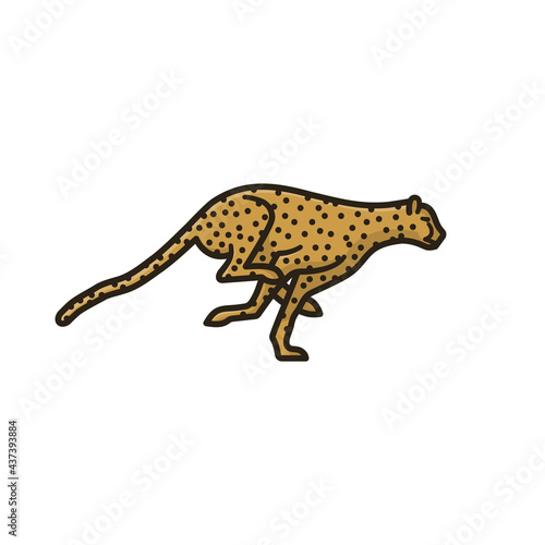 Running Cheetah isolated vector illustration for Cheetah Day on December 4