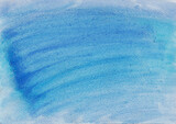 
Watercolor drawing of blue color with stains, completed with a pencil. 