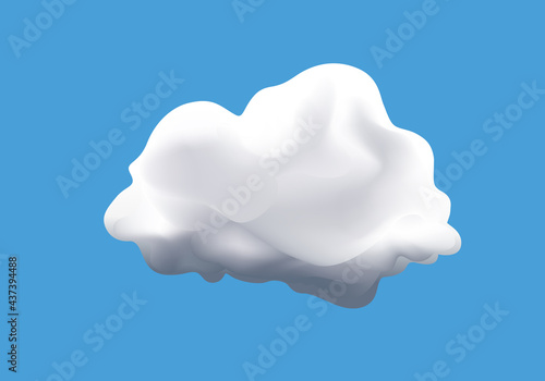 Concept de la rêverie avec un nuage blanc isolé, dessiné sur un fond bleu.