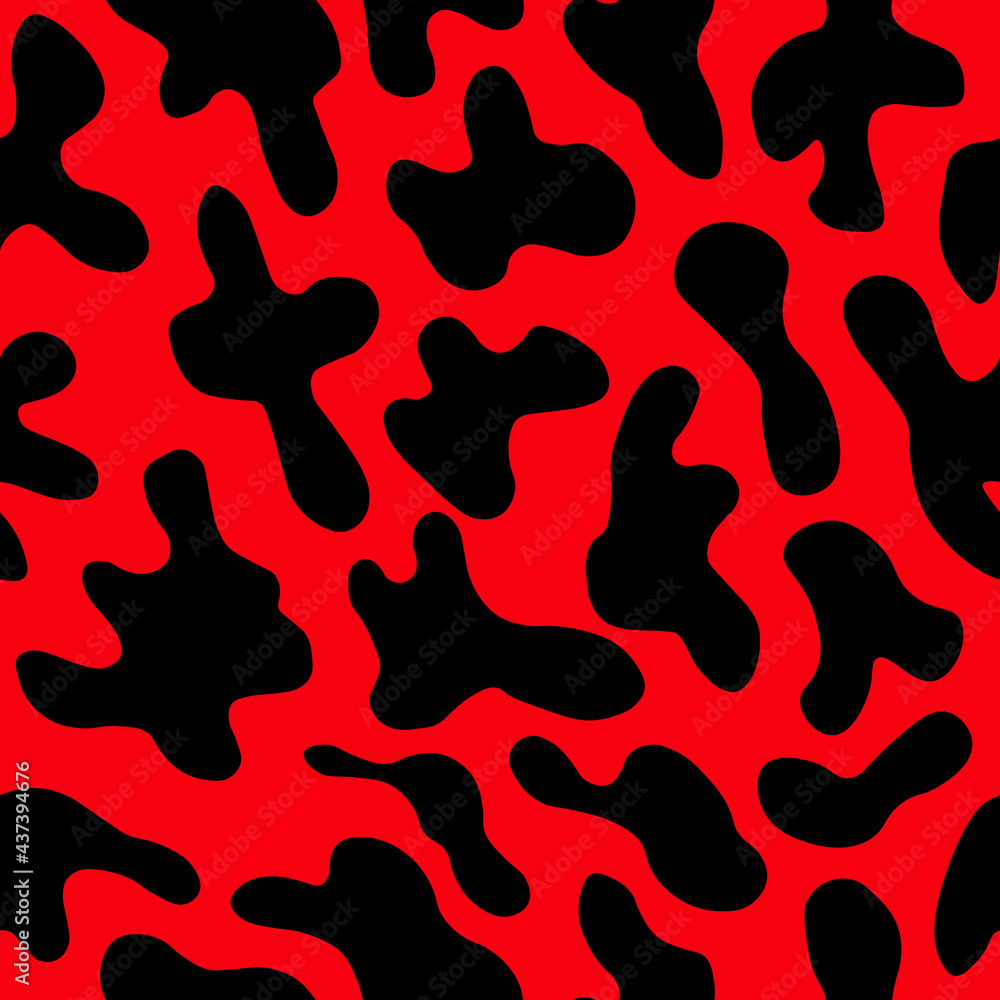 Abstract modern leopard seamless pattern. Animals trendy background. Red and white decorative vector stock illustration for print, card, postcard, fabric, textile. Modern ornament of stylized skin Abstract modern leopard seamless pattern. Animals trendy background. Red and white decorative vector stock illustration for print, card, postcard, fabric, textile. Modern ornament of stylized skin