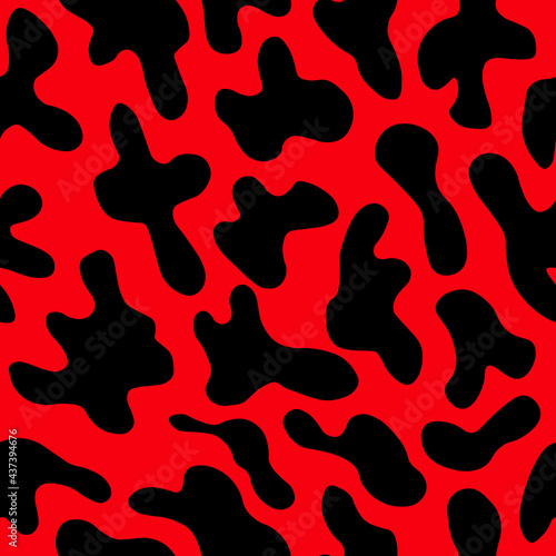 Abstract modern leopard seamless pattern. Animals trendy background. Red and white decorative vector stock illustration for print, card, postcard, fabric, textile. Modern ornament of stylized skin