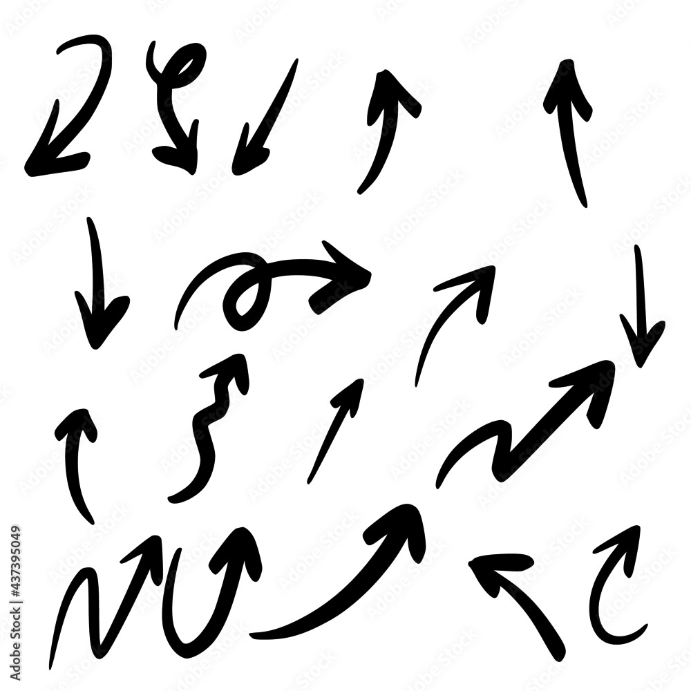 Collection of hand draw doodle arrows. Collection of hand draw doodle arrows.