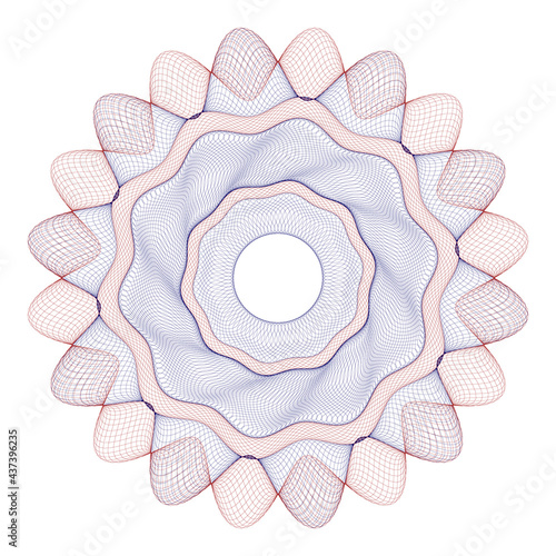 Watermark ,Guilloche rosetta  , design for  background for certificate, 