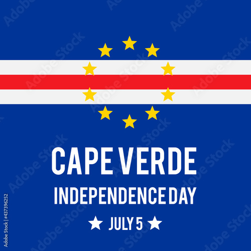 Cape Verde Independence Day typography poster. National holiday celebrated on July 5. Vector template for banner, greeting card, flyer