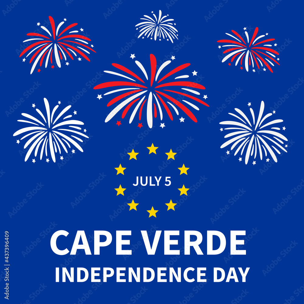 Cape Verde Independence Day typography poster. National holiday celebrated on July 5. Vector template for greeting card, banner, flyer