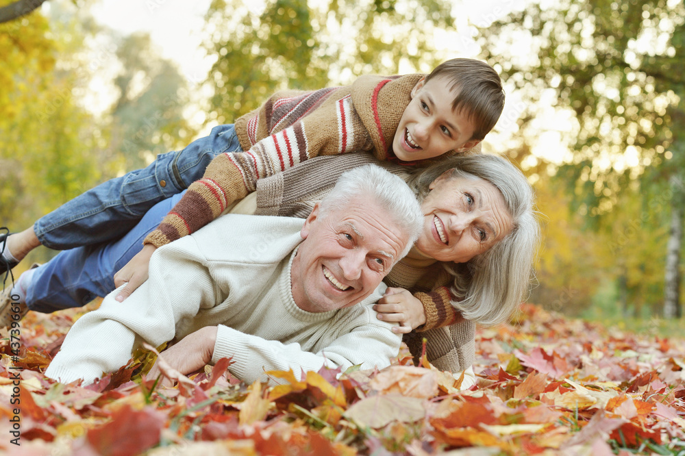 happy grandfather, grandmother and grandson happy grandfather, grandmother and grandson