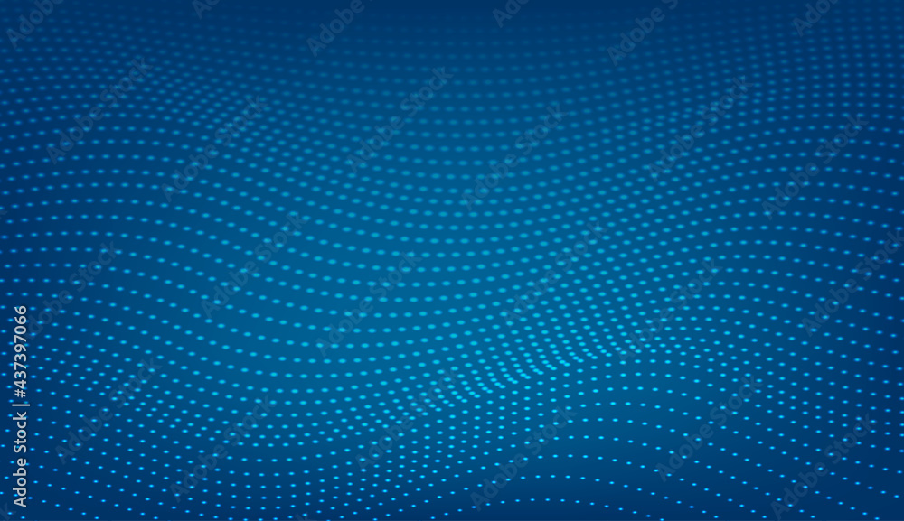 3d Halftone Pattern Abstract blue dots vector stock illustration