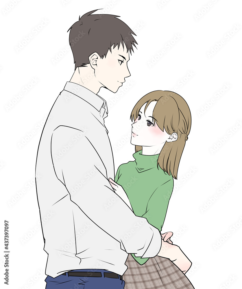 イラスト素材 抱き合う男女 Stock Illustration Adobe Stock