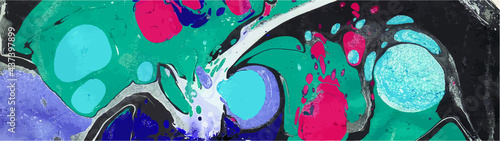 Abstract artwork,background,acril painting on the water, inspired by pictures of Earth,Cosmos and Science