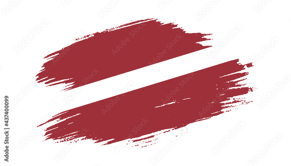 Patriotic of Latvia flag in brush stroke effect on white background Patriotic of Latvia flag in brush stroke effect on white background