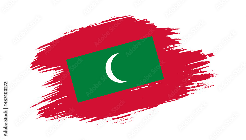 Patriotic of Maldives flag in brush stroke effect on white background Patriotic of Maldives flag in brush stroke effect on white background