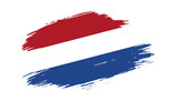 Patriotic of Netherlands flag in brush stroke effect on white background