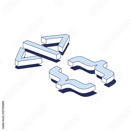 Development programming brackets. Vector 3d line isometric, color web icons, new flat style. Creative design idea for infographics.