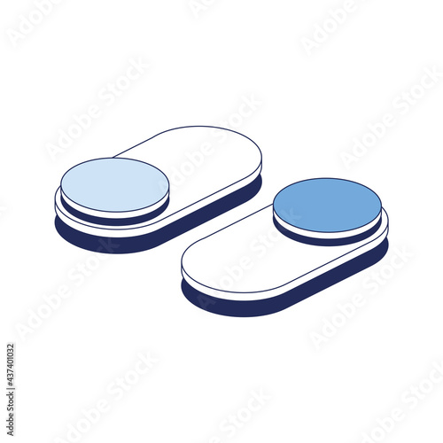 Toggle design element. Vector 3d line isometric, color web icons, new flat style. Creative design idea for infographics.