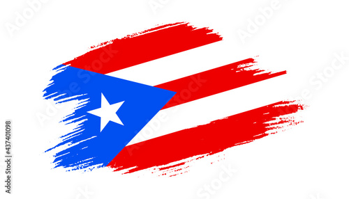 Patriotic of Puerto Rico flag in brush stroke effect on white background