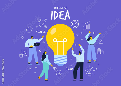 Creative business idea flat vector illustration