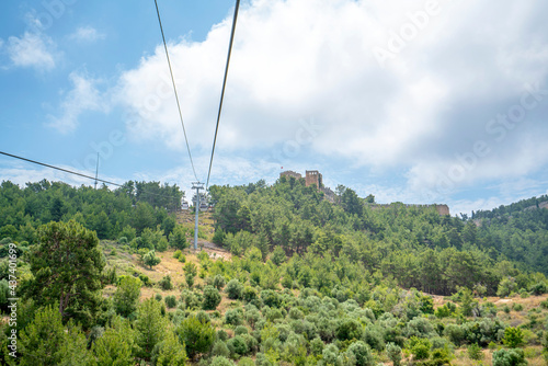 Having a 900 meter line length, Alanya Teleferik has become a symbol of Alanya and offering fascinating journey between Cleopatra beach and Alanya castle,  photo