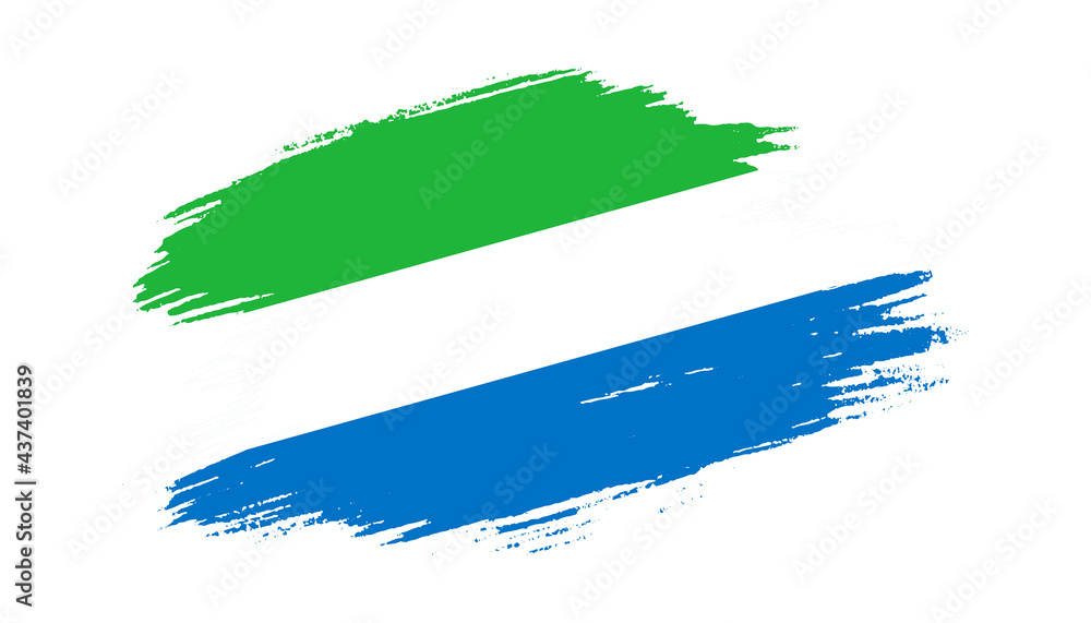 Patriotic of Sierra Leone flag in brush stroke effect on white background  Stock Vector | Adobe Stock