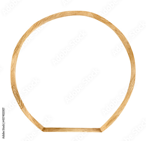 Cuadro en lienzo Watercolor wooden round archway