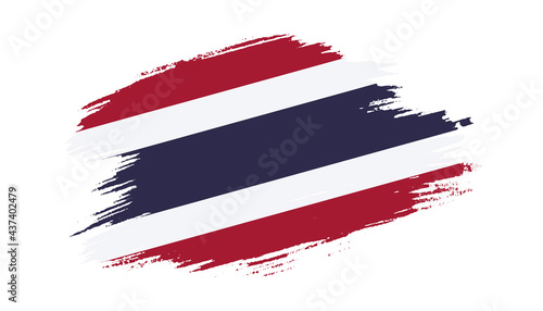 Patriotic of Thailand flag in brush stroke effect on white background