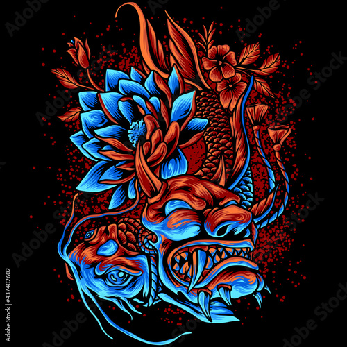 Koi Fish Using Devil Mask photo