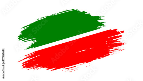 Patriotic of Tatarstan flag in brush stroke effect on white background